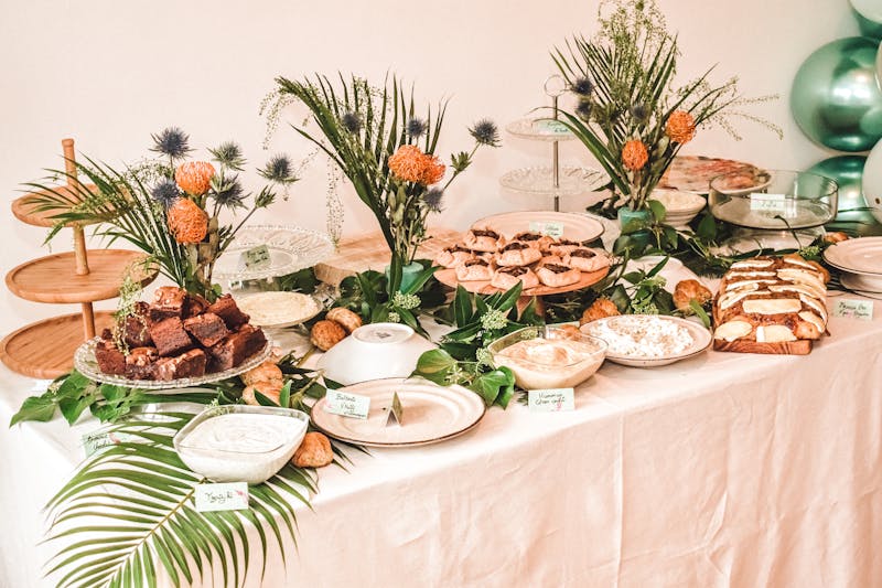 Catering food spread at corporate event